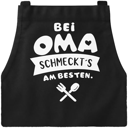 MoonWorks® Kochschürze bei (style_variation_string) schmeckts am besten Grill-Schürze Spruch Schürze Küchenschürze Baumwolle