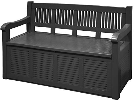 idooka Outdoor Storage Bench 280L Grey - Weather Resistant Garden Storage Box that Doubles as Outdoor Seating - Lockable Lid, Ventilation