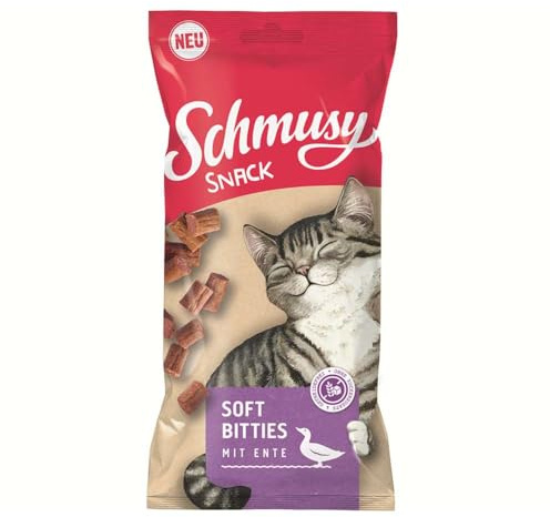 Schmusy Snack Soft Bitties - Katzenleckerli mit Ente - Bundle - 16 x 60 g
