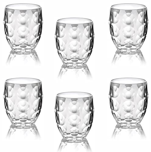 Lot de 6 verres Guzzini Venice Bicchiere - 340 ml - Résistant aux chutes, aux chocs et aux chocs - Pour boire du jus, de l'eau et des boissons