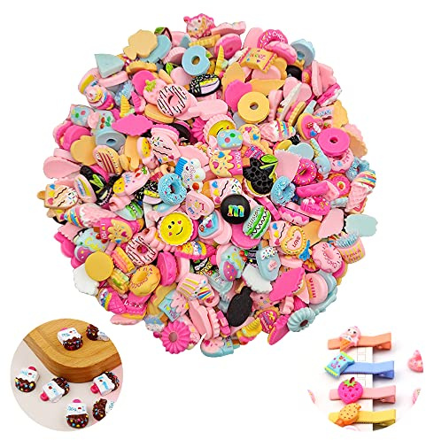 200 Stücke Super Niedlich Slime Charms, Cute Slime Charms Mixed Set, Süßigkeiten Harz Flatback, für DIY Craft Making Scrapbooking, Handyhülle,Haarclip,Schmuckherstellung, zufälliger Stil.