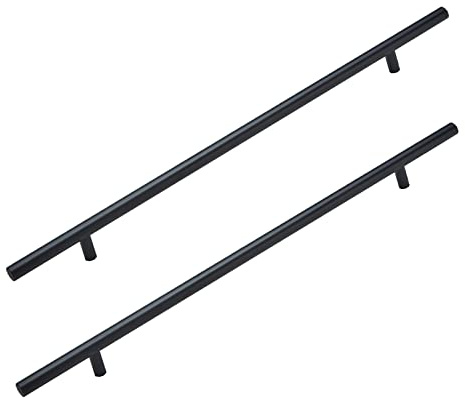 Möbelgriffe Aluminiumlegierung Küche Griffe Türgriffe für Küchenschränke Schrank Schublade Stangengriff Kleiderschrank Zieht Griffe Knöpfe Schwarz 2 Stück (Overall length 800mm)