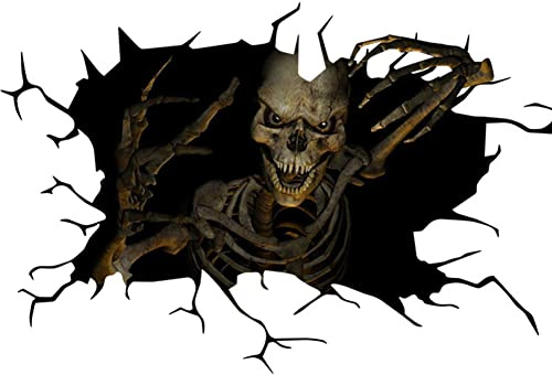 3D Horror Auto Aufkleber,Asudaro 50CM 3D Halloween Schädel Autoaufkleber Auto Dekorativer Sticker Horror Totenkopf Autoaufkleber Pvc Autoaufkleber für Autofenster Motorrad Dekor Typ B