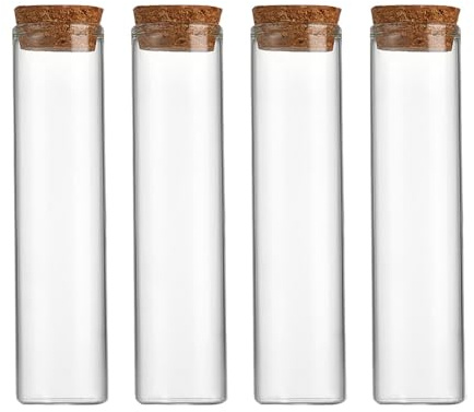 FSSTUD 10 Stück leere klare Reagenzgläser Süßigkeiten Gewürze Fläschchen Gläser Wunschnachricht Flasche Badesalz Verpackungsbehälter Flüssigkeits-Aufbewahrungsspender mit Korkstopfen 50 ml
