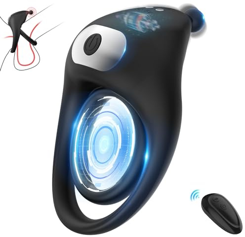 Meeteel Penisring Sexspielzeug für Paare Extrem Sex – Dual Cockring Vibrator mit 10 Vibrationsmodi, Sexspielzeug für die Männer und vielseitiges Sex Spielzeug für die Paare, Schwarz