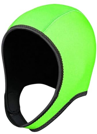 Aymzbd Cagoule de Plongée sous-Marine, Chapeau de Natation, Capuche de Combinaison en Néoprène de 3 Mm, Couvre-Chef pour Hommes et Femmes, Capuche Thermique, Vert Fluorescent