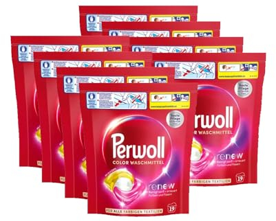 PERWOLL Caps Color Waschmittel 8x 19 WL (152 Wäschen), All-in-1 Waschmittel Caps reinigen sanft und erneuern Farben & Fasern, für alle dunklen Textilien, mit Dreifach-Renew-Technologie