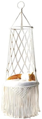AGSYFFD Katzenschaukel Hängematte, handgefertigte hängende Katze Bett, Baumwolle langlebig Katze Hängematte für Indoor Wände, Balkon Fenster Hängematte