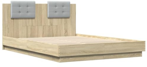 vidaXL Bed Frame without Mattress Sonoma Oak 140x200 cm