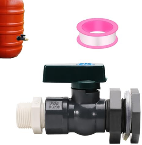 GHYJHS 1 PCS Rain Barrel Faucet Kit Professional Rain Barrel Valve Rain Barrel Spigot Kit with Bulkhead Connection and Hose Adapter for Swimming Pools Tanks Bathtubs Garden Barrels(3/4 inch)