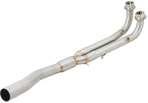JSRVQKMS For KYMCO AK550 550 2022 Motorcycle Exhaust System Escape Moto Modify Titanium Alloy Front Link Pipe With Catalyst Plug Play Exhaust Muffler Silencer Pipe(Stainless Steel)