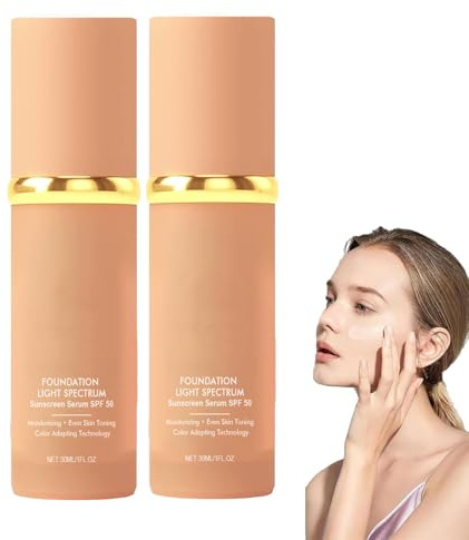 Ukisisi Biomymic Foundation 4 In 1 - Light Spectrum，4 In 1 Foundation Liquid，biomimic Foundation 4 In 1，Foundation Color Changing，Color-Changing Foundation for Aging Skin