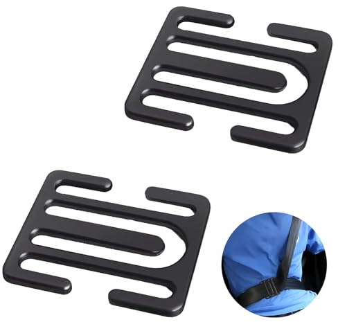 2 Pcs Car Seat Belt Clips Adjuster, Metal Seat Belt Clips Car Seat Belt Adjuster Seatbelt Shoulder Stopper Buckle, Locking Clip Safety Seatbelt Clip Locator Adjuster All Auto Models for Adults Kids