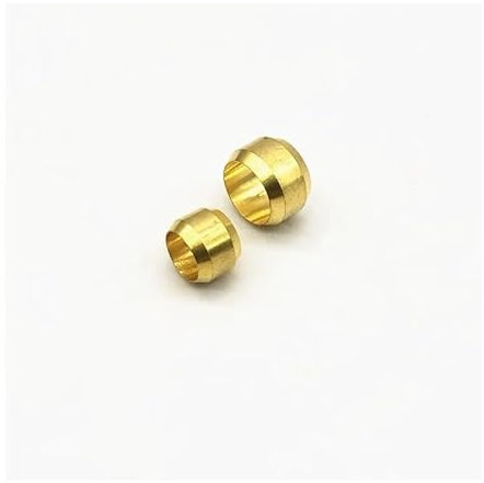 BYLSAGWHT 10PCS 4mm 6mm 8mm 10mm Brass Double Taper Ferrule Compression Sleeve Seal Ring Fit Tube Pipe Fitting(8mm)