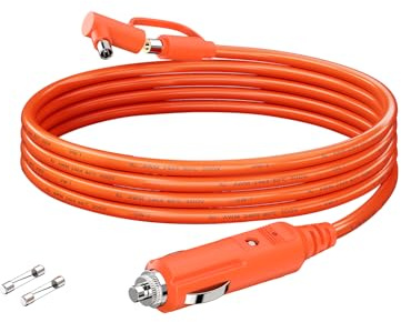 Lonnky 12V-24V Billaddare DC7909/DC8020 Cigarettändar-Laddkabel, Kompatibel med BLUETTI EB3A/EB70/EB70S, Jackery Explorer 1000 V2/500/300/240 Bärbar Kraftstation, 2 Meter (6,6FT)