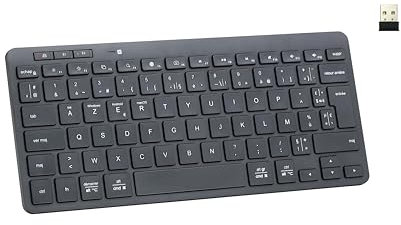Bnnwa Clavier Bluetooth sans Fil, Bluetooth + 2,4 G Double Mode, Petit Clavier Externe Portable sans Fil pour Tablette Android, téléphone, Windows Surface (Nuevo Negro)