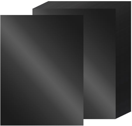 24 Blatt schwarzes Spiegelkartonpapier, A4, 41,7 kg/250 g/m², Metallic-Karton, Goldfolie, glänzend, für Bastelarbeiten, Scrapbooking, Kartenherstellung, Einladungen, Party-Dekoration (schwarz)