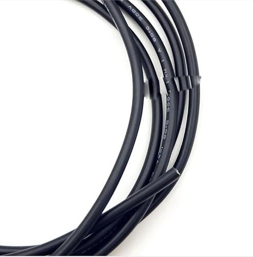 BCOMFY Cable de Alambre Revestido de 10M 28 26 24 22 20 18 16 AWG Cable de señal de Cobre 2 3 4 5 6 7 8 10 Core Cable de Audio electrónico Suave UL2464(Black 24AWG,4Cores)