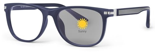 JM Blaulichtfilter Brille Damen Herren Computerbrille Blaulichtfilter Anti-Glanz Photochrome Linsen Blauer Rahmen