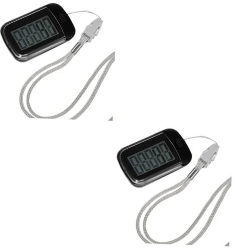 Toyvian 2pcs Portable Pedometer Clip Pedometer Small for Outdoor Walking Running Accurate Steps and Miles Tracker Device for Seniors