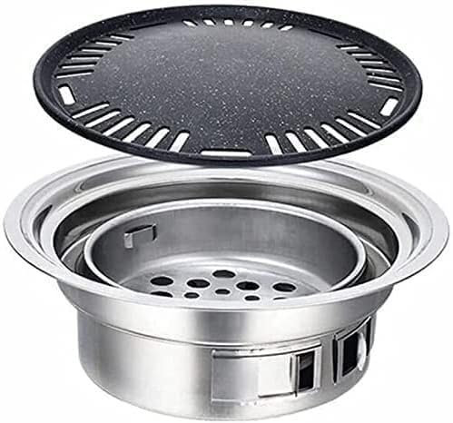 PNAJFUEL Bbq-Grill Grillkamin Tragbarer Grill | Runder Holzkohlegrill |Eignet Zum Verbrennen Von Holzscheiten Oder Holzkohle | Für Den Hausgebrauch Werkzeuge/White/B