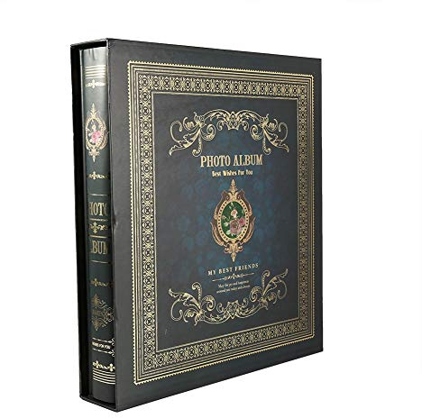 lyrlody 500 Fotos álbum de Fotografías de Alta Capacidad, Tapa Elegante, Portada de Cartón, Inserción Fácil para Presentar Momentos Memorables (Azul marino)