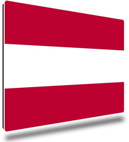 TRIOSK Kühlschrankmagnete Länderflaggen Magnet Flagge Österreich Reise Souvenir Geschenk für Reiseliebhaber Weltenbummler Kühlschrank stark eckig groß 85x55 mm
