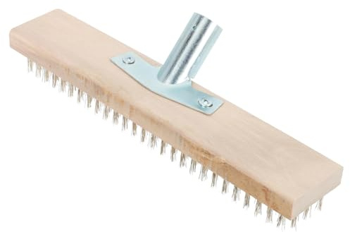 DECOMELODY Brosse De Nettoyage De Mousse Et Désherbage Jardin sans Manche 30 Cm Tête Fil Acier Cuivré 2,5 Cm Brosse De Retrait Mousse Nettoyeur Entre Dalles