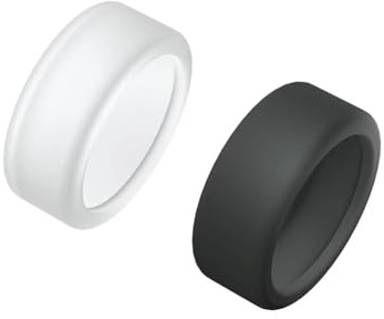 QLHNGUZ 2 Pcs Silicone Ring Protective Cover Creative and Practical Anti knock Fall and Scratch Simple Light and Flexible Soft Protective Cover for Men Women (White, Black)