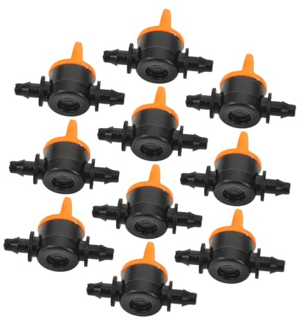 CIYODO Vannes D'arrêt 4/7 Mm pour Tuyaux D'irrigation Goutte à Goutte Jardin Balcon 10 Pièces en Abs Solide Contrôle du Débit Coupure d'eau Précise