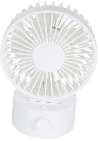 ARTSEWPLY Ventilatore da Tavolo USB Bianco Piccolo Testina Oscillante, Leggero in Plastica Impugnatura Ergonomica per Ufficio e Studio