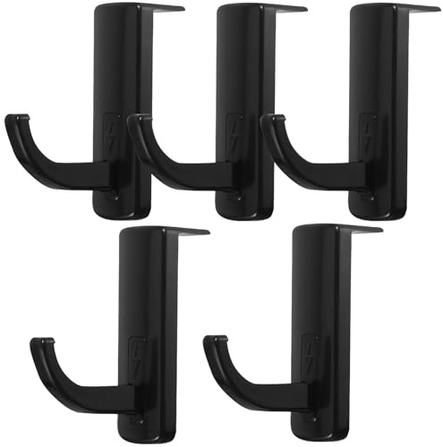 TIDTALEO 5PCS Headphone Stand Wall Mount Hooks Plastic Headset Holder for Over Ear Headphones Monitor Desk Organizer Space Saving Easy Installation