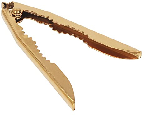 Funien Schiaccianoci, Schiaccianoci in Acciaio Inossidabile, Design Salva-sforzo, Elegante Colore Oro con Impugnatura Antiscivolo, per Spaccare Castagne, Noci, Granchi