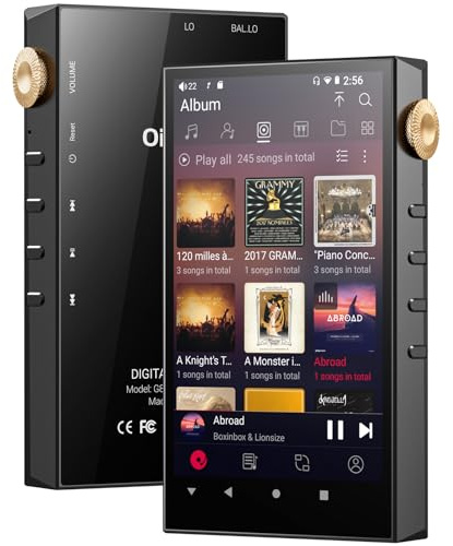 Hi-Res Audio Player, Oilsky 160GB HiFi MP3 Player Bluetooth und WiFi, Digitaler DSD512 Verlustfreier Musik Spotify Player, 4,4mm Balanced, Dual ESS DAC, 4GB RAM, 4,02