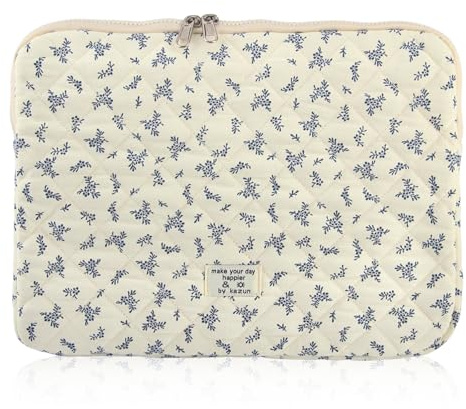 YUE QIN Puffy Laptop Hülle 14 Zoll Laptop Notebook Tasche Laptophülle | Süße Floral Aesthetic Laptoptasche Kompatibel mit Macbook Air/Pro Retina 13-13,3 Zoll Notebooks und Macbook Pro 14 Zoll