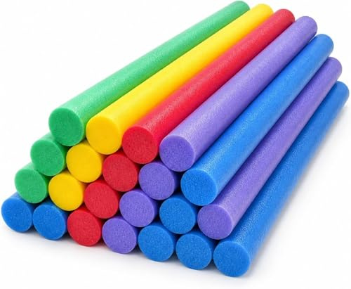 Lot 10 Frites de Piscine Mousse Flottantes 160 cm x 6,5 cm - Multicolores Souples et Resistantes - Accessoires Jeux Eau Piscine Mer Plage Aquagym Natation Enfants Adultes - Fun Noodle - Nouille
