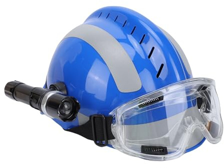 Leatikall Casque de sécurité de Chantier, Casques de Sauvetage avec Lampes frontales et Bandes réfléchissantes, Casques de sécurité Incendie d'urgence
