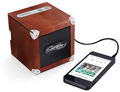 Smart Phone Speaker Box, AUX compatible, wired for iPhone/Android and more, Brown