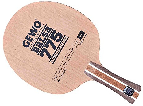 GEWO Balsa Carbon 775 Tischtennisholz – 3+2-lagig mit 1K-Carbon & 7,75 mm Balsa – Powerholz für kompromissloses Offensivspiel – ca. 80 g – Tempo 99, Kontrolle 84, Offensiv+