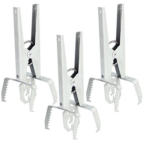 com-four® 3X Trappola per Arvicole con Piastra di Installazione e 3X Piastre di Ricambio in lamiera zincata - Trappola per Topi (03 Pezzi - pinze + Vassoio per Esche)