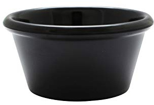 6oz Black Smooth Ramekin Melamine Sauce Pots Pack of 12