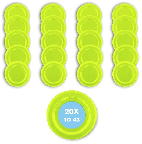 Flaschenbauer - Twist off Ersatzdeckel Hellgrün 20 Stk. 43mm - Deckel für Einmachgläser, TO 43 Schraubdeckel für Gläser, Einmachdeckel für Marmeladengläser, Honiggläser, Schraubgläser, Made in Germany