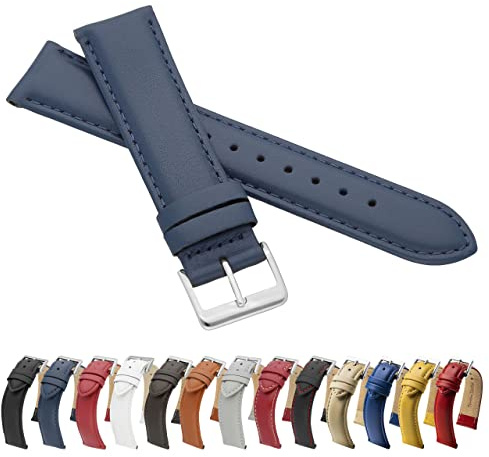 MARCHEL Glattleder LLB Lederarmband Echtleder Uhrenarmband Rindsleder Feines Leder