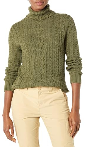 Amazon Essentials Women's Cable Knit Turtle Neck Jumper (Available in Plus Size)