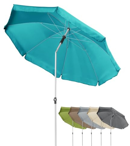 Doppler Active Auto Tilt 200 Gartenschirm Ø 200 cm – komfortable Schieber-Automatik, knick- & höhenverstellbar, UV-Schutz LSF 50+, wetterfestes Polyester, stabiles Stahlgestell
