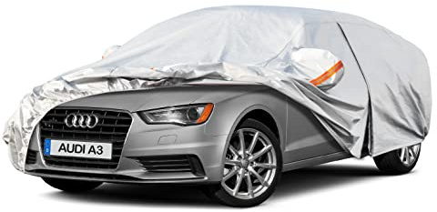 Kayme Autoabdeckung Wasserdicht Atmungsaktiv Passend für 2013-2024 Audi A3 Cabrio/Sedan, Vollgarage Autoplane für Regen Sonne Staub Schutz, Auto Abdeckplane Faltgarage Abdeckung(3-7 Tage liefern)