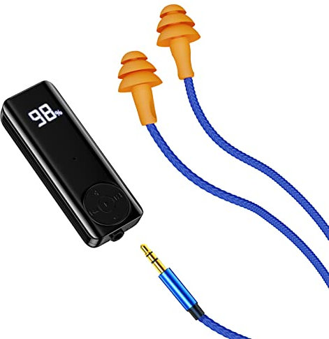 Cuzabe Bluetooth Earplugs Headphones for Work, Wireless Earbuds with 60H Battery, Bluetooth 5.2, Noise Cancelling, Microphone & Control, for Motorcycle Riding, Black