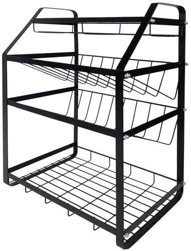 YZNAHRE Gewürzregal Metall - 4 Entagen Gewürzregale Stehend Gewürz Organizer Gewürzständer Spice Rack Spice Organizer für Gewürzdose Flasche Aufbewahrung