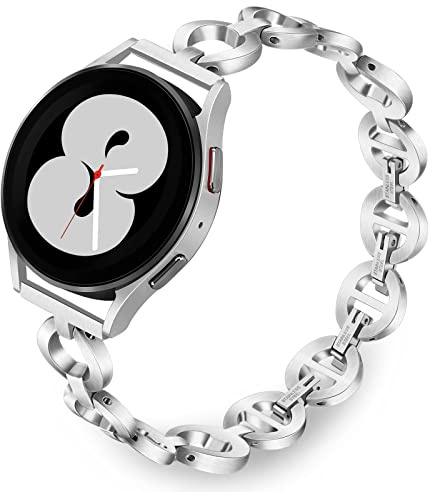 TRUMiRR Kompatibel mit Galaxy Watch 7 40mm Armband, Mesh Gewebte Edelstahl Uhrenarmband Metall Armband für Samsung Galaxy Watch 7 6 5 4 40mm 44mm