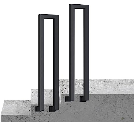 SXBHDM Stair Rails and Handrails, Garden Stair Railing Handrail, Hand Rails Outside Steps, Wrought Iron Railing Side Mount Stair Banister Terrace Decking Balustrade (Size : 90cm(2.9ft))